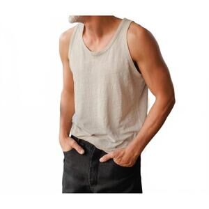 NEW ALEX CRANE natural linen tank tee in bone